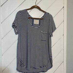 Lilly Pulitzer Navy and White Striped Luxletic Jersey Top